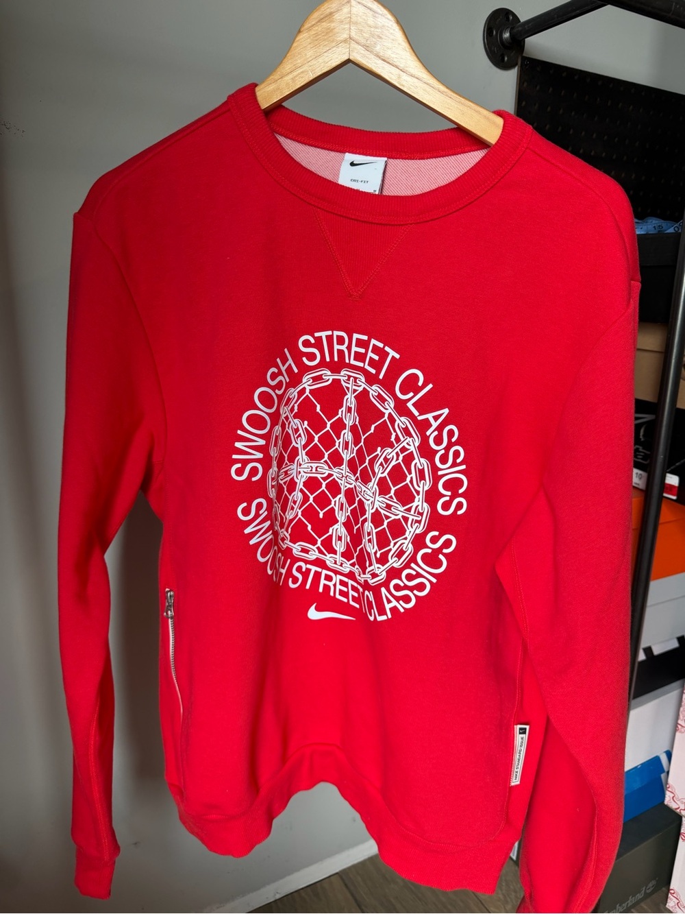 Nike Red Crewneck Sweatshirt with White Graphic
